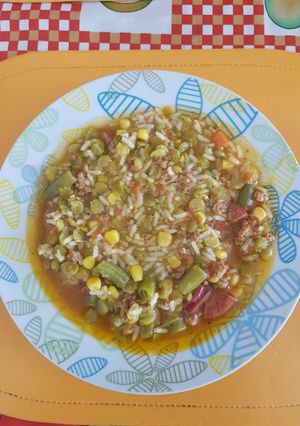 Una foto de Arvejas partidas con arroz
