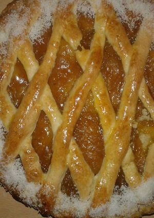 Una foto de Pasta flora de dulce de batata