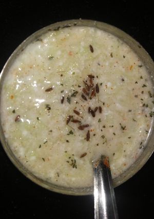 A picture of Cucumber raita (kheere ka raita).