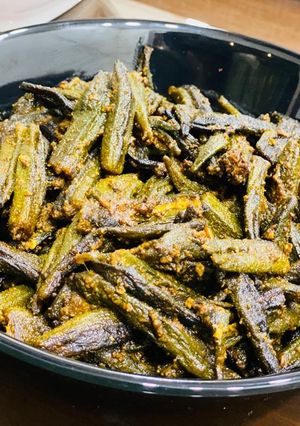 A picture of Achaari kurkuri bhindi.
