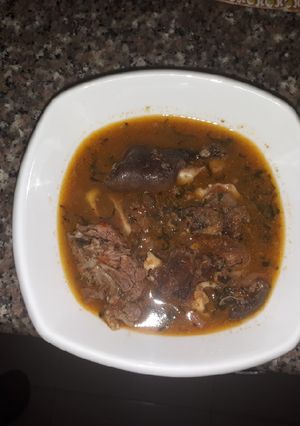 A picture of Goat pepper soup.