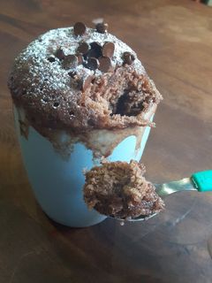 Una foto de Mug cake de chocolate, ideal para compartir en san valentín