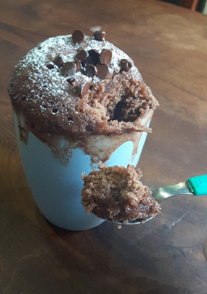 Una foto de Mug cake de chocolate, ideal para compartir en san valentín