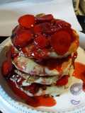 Old Fashioned fluffy Strawberry Pancakes