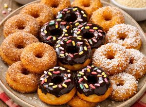 Una foto de Mini donas caseras (sin molde, con poca harina)