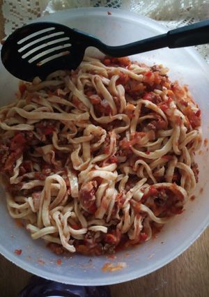 Una foto de Fideos al huevo caseros