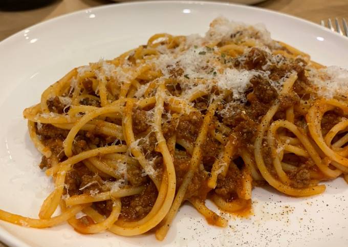 Steps to Prepare Delicious Shortcut Spaghetti Bolognese