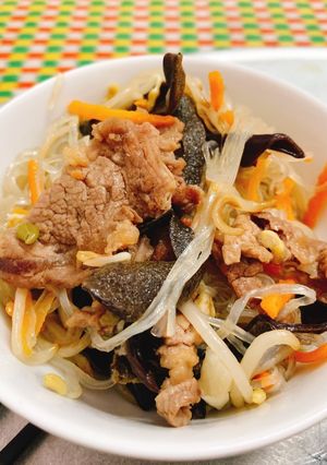Hình của món Miến xào bò.