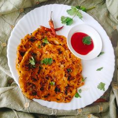 A picture of WHOLE WHEAT FLOUR PANCAKE 🥞/ CHILLA.