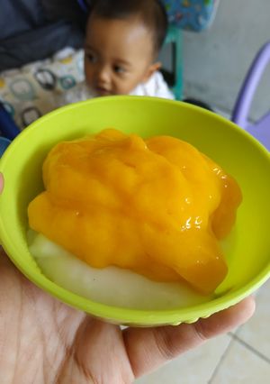 Foto resep MPASI bubur sumsum saos mangga