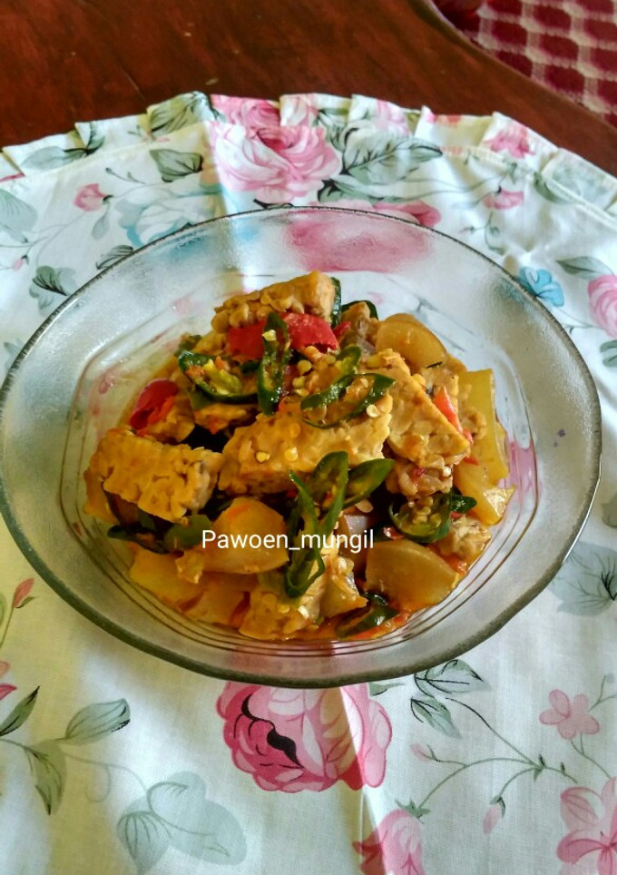 Foto resep 92. Tumis kikil tempe cabe hijau