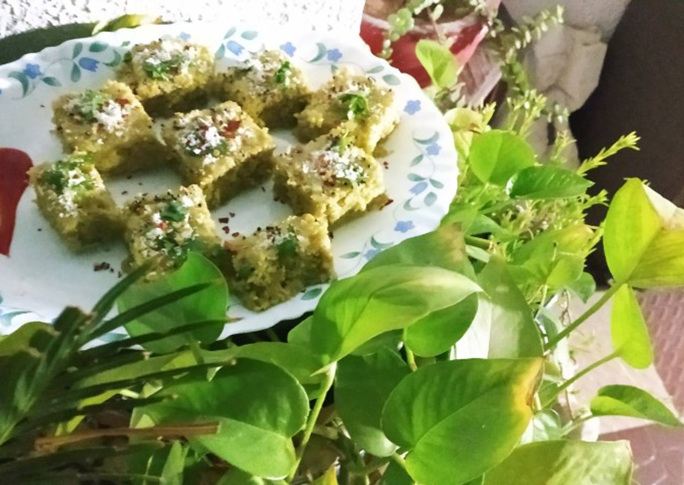 Green Dhoklas goodness of coriander and mint