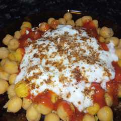 A picture of Chaat de garbanzos (plato frío).