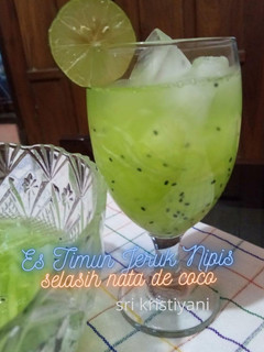 Foto resep Es Timun Jeruk Nipis Selasih Nata de Coco