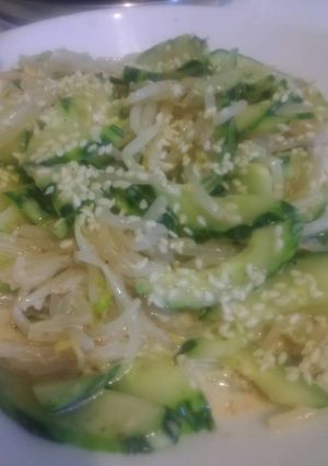 A picture of Cucumber and beansprouts salad.
