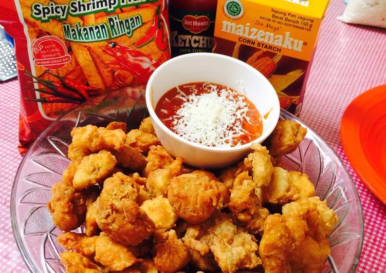 Bagaimana Membuat Chicken pop with moza ketchup, Enak