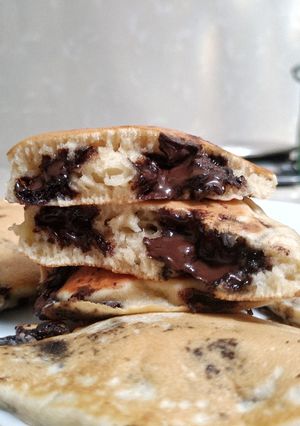 Foto resep Pancake with Banana and Chocolate Chunks