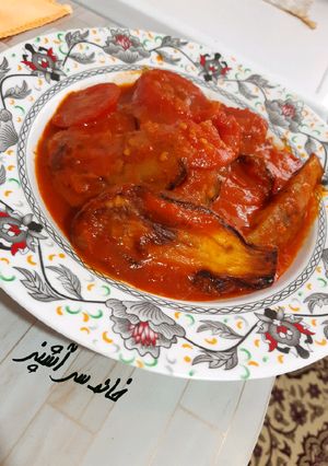 عکسی از دستور خورشت بادمجون و گوجه (خانم سرآشپز)