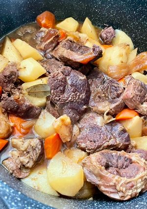 A picture of Chinese-Style Braised Beef Tendon and Shank Stew (柱侯蘿蔔炆牛筋腩).