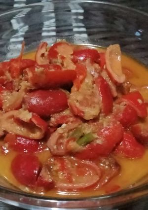 Foto resep Kulit melinjo kuah pedas