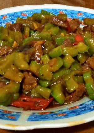 Foto resep Tumis pare cah daging sapi enak