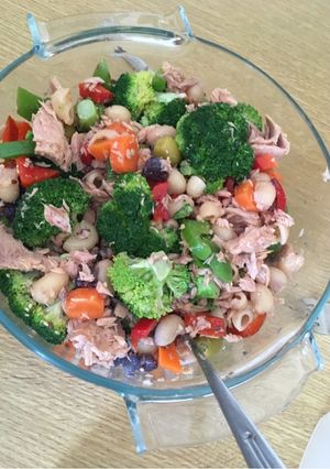 Una foto de Verduras con pasta