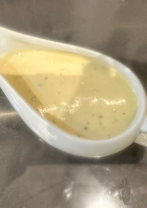 A picture of Creamy White Wine and Mustard Sauce - Perfect for Lamb or Fish. Enjoy :P.