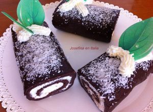 Una foto de Rollo de chocolate y Nutella sin horno/Rotolo al cioccolato e nutella senza cottura