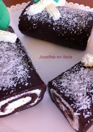 Una foto de Rollo de chocolate y Nutella sin horno/Rotolo al cioccolato e nutella senza cottura