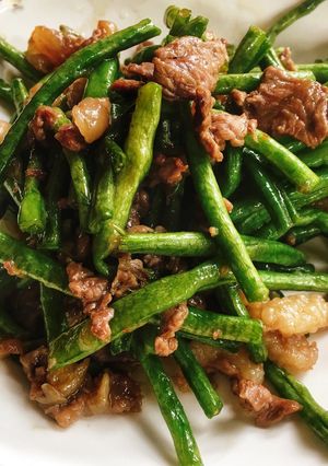 Hình của món Thịt bò xào đậu đũa.