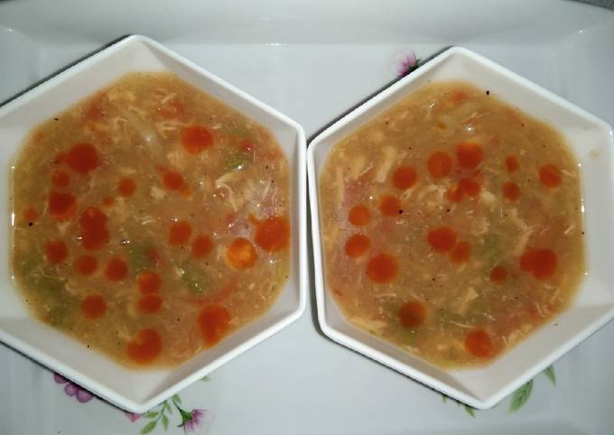 Recipe of Quick Hot and sour chicken soup - Easy Recipes for Beginners