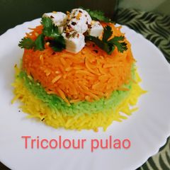 Tricolour pulao A picture of Tricolour pulao.