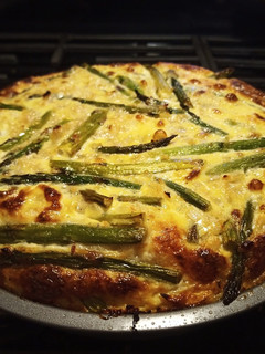 A picture of Asparagus Quiche with Spaghetti Squash Crust (Low Carb).