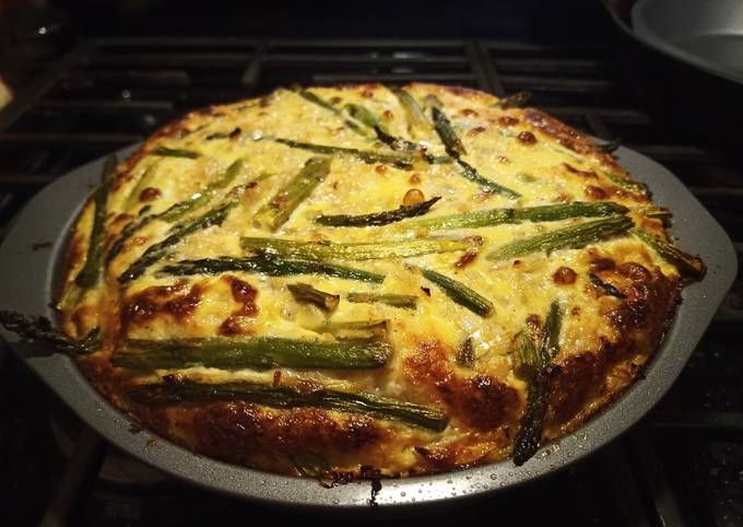 Asparagus Quiche with Spaghetti Squash Crust (Low Carb)