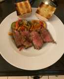 Steak Balsamic with Grilled French Bread