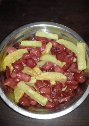 Una foto de Salchipapa