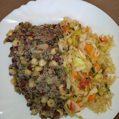 A picture of Mukimo ya thoroko with vegetable cabbage.