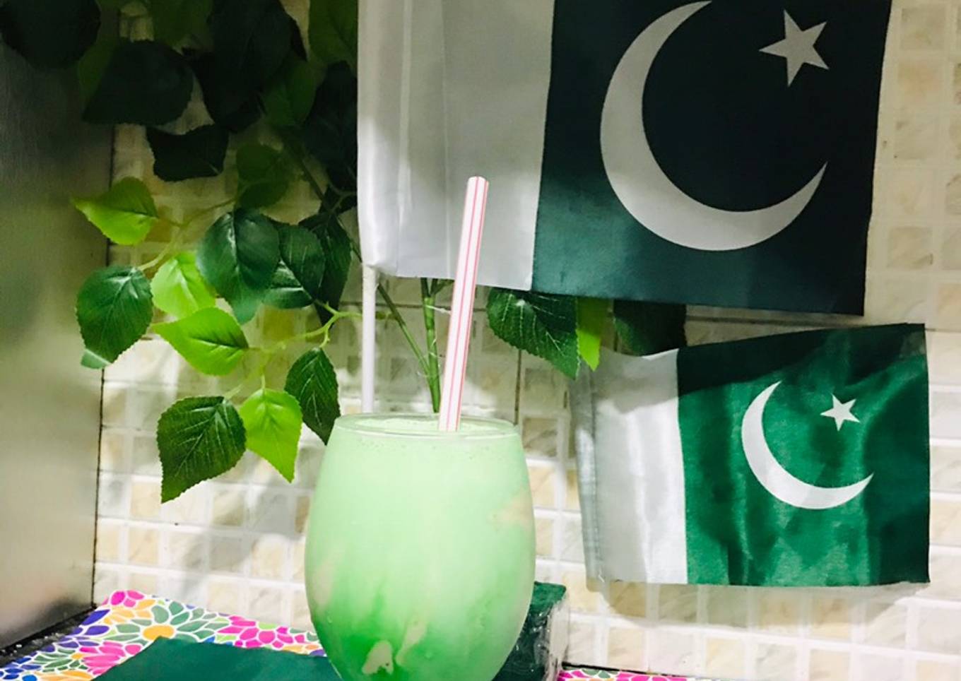 Green ice cream shake