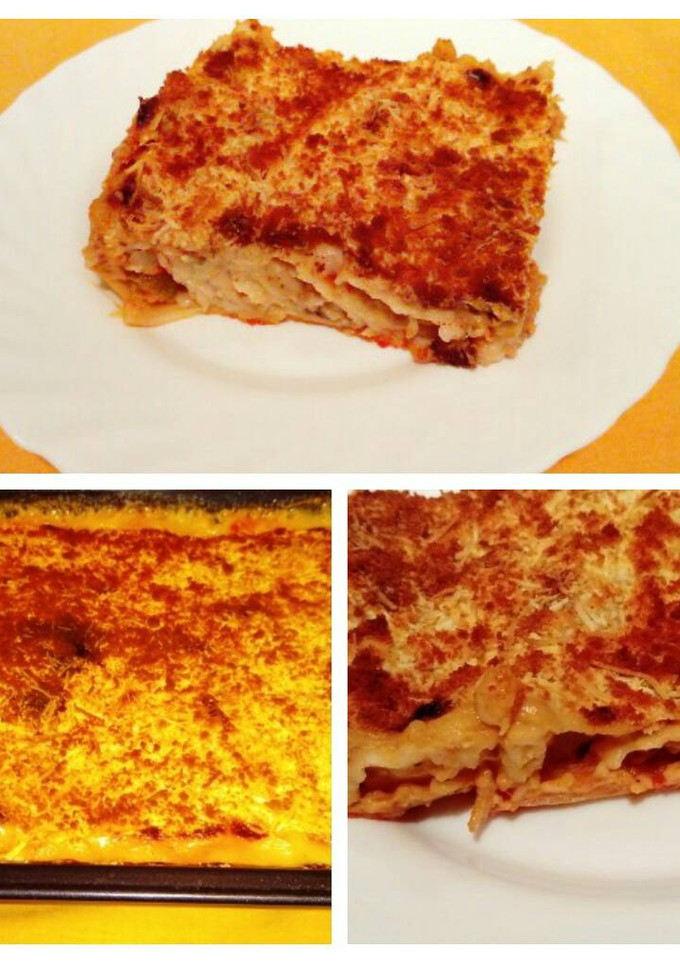 Una foto de Canelones de atún y verduras
