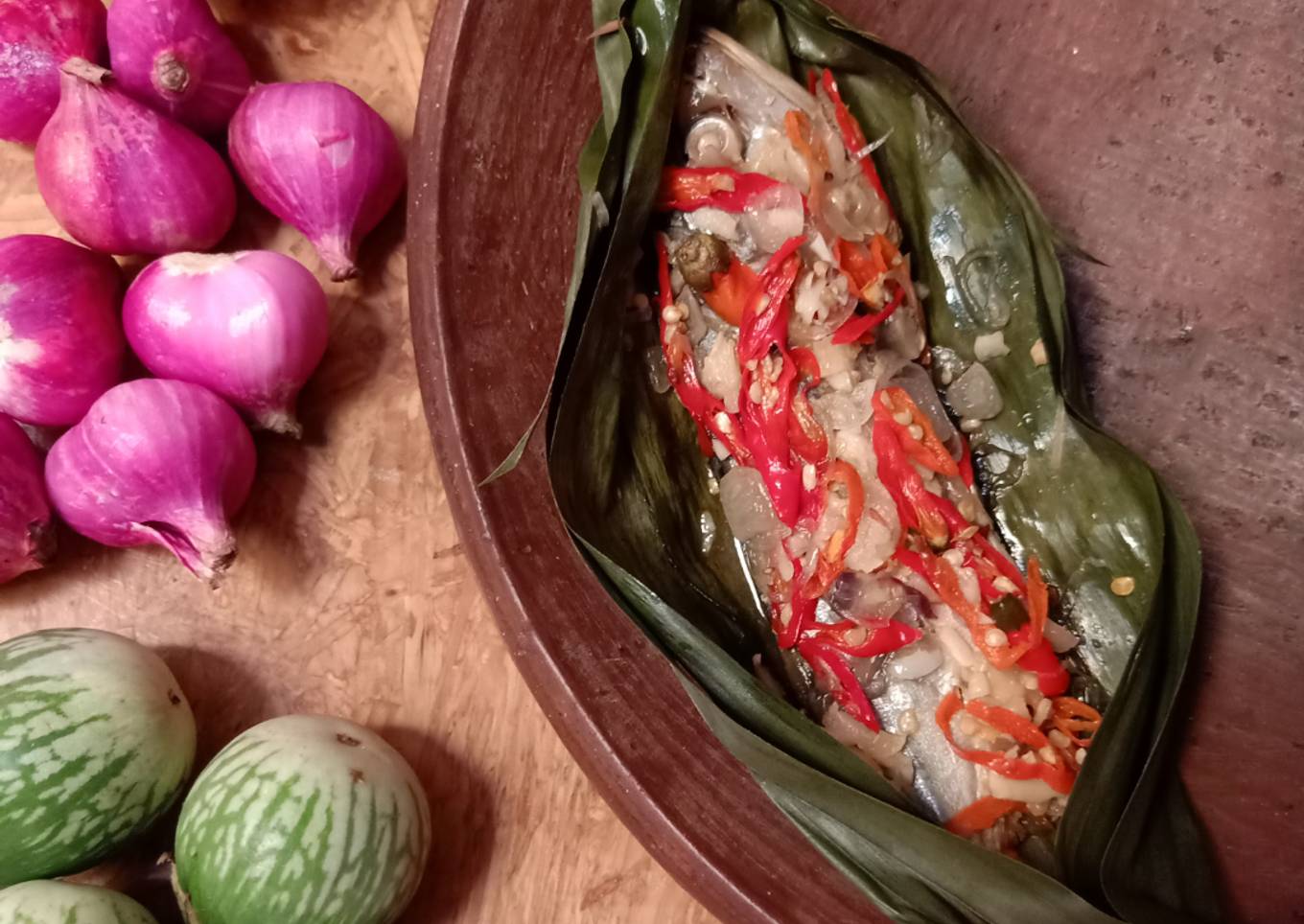 Pepes Ikan Asin Peda