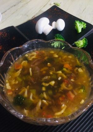 A picture of Veg manchow soup.