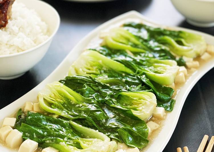 Recipe of Delicious Japanese Tofu Bok Choi Oyster Sauce