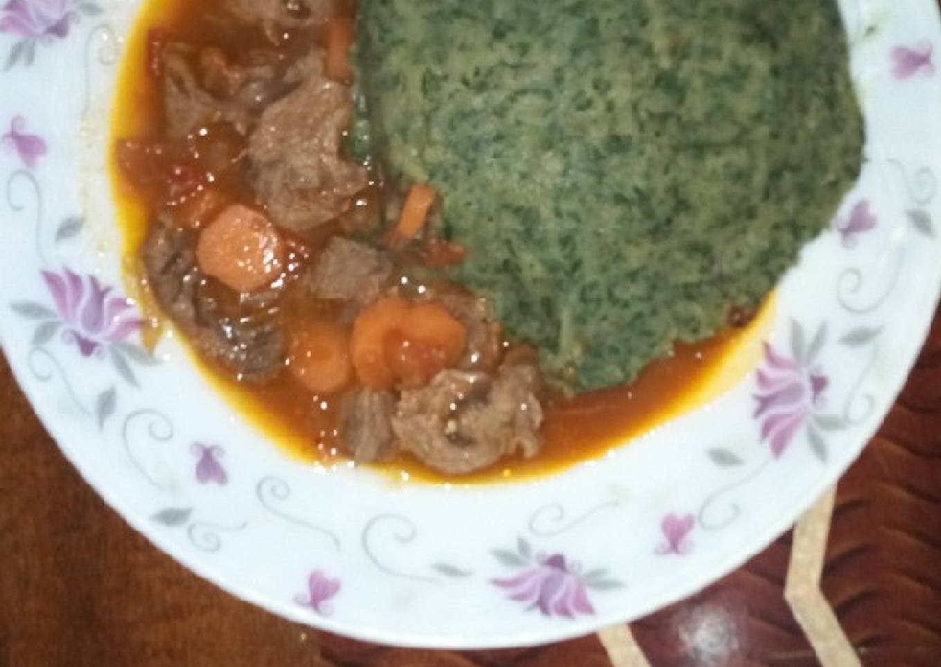 Simple Mukimo with beef stew #4weekschallenge# #authormarathon#