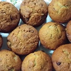 A picture of Banana Chocolate Chip Muffins.