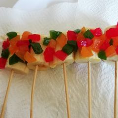 A picture of Banana cuts with homemade tuti frutti#mykid'sfavoritedishcontest.