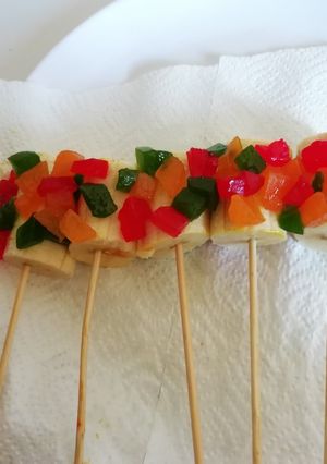 A picture of Banana cuts with homemade tuti frutti#mykid'sfavoritedishcontest.