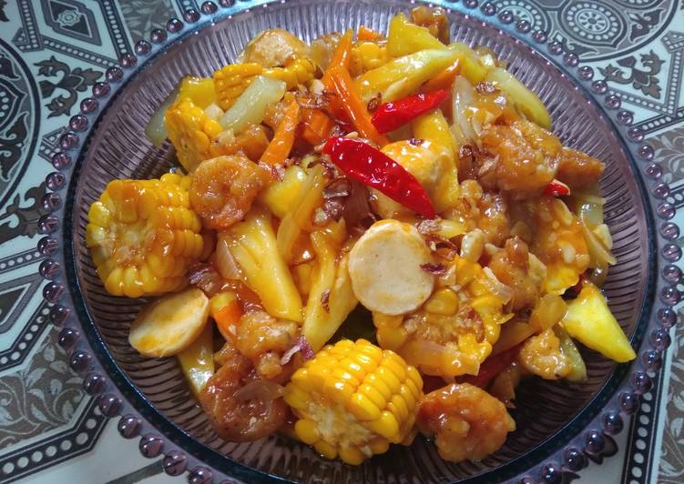 Cara meracik Udang Asam Manis Anti Gagal