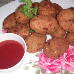 Sooji cheese balls A picture of Sooji cheese balls.