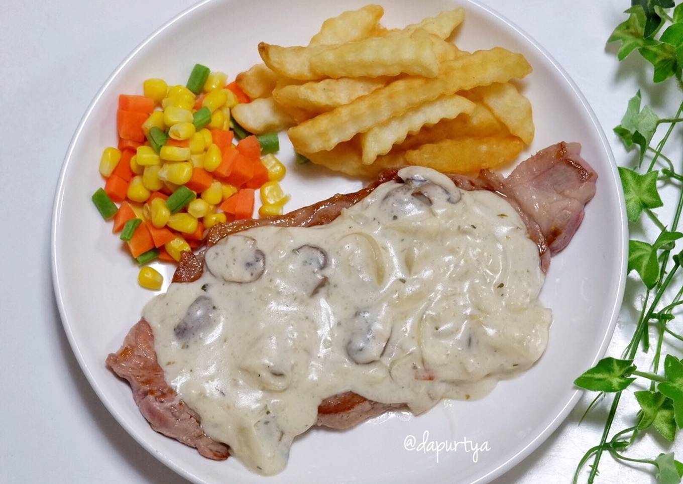 Beef Steak with Mushroom Sauce