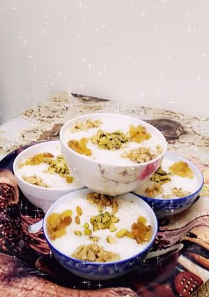 صورة لوصفة رز وحليب بالقشطة والمكسرات ❤️